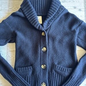 Aerie Blue Shawl Collar Cardigan Sweater